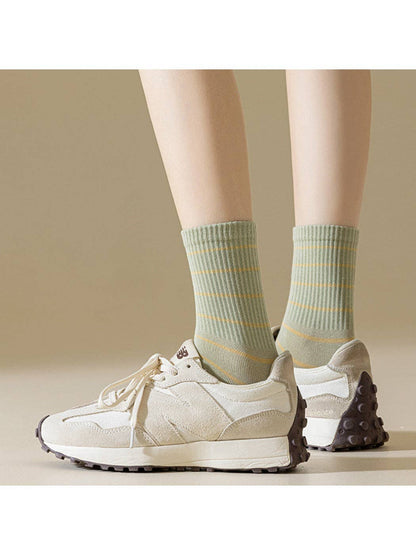 Striped Crew Socks | Green