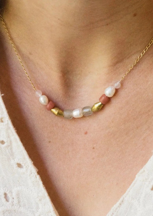 Pearl Necklace with Globally Sourced Beads | Pink