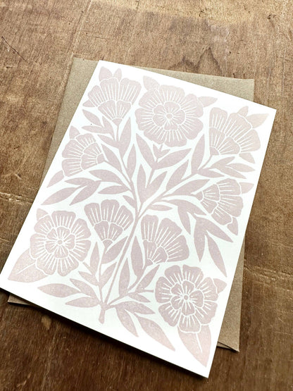 Light Florals Blank Greeting Card