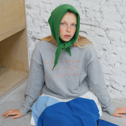 Wool Knitted Triangle Scarf | Beige