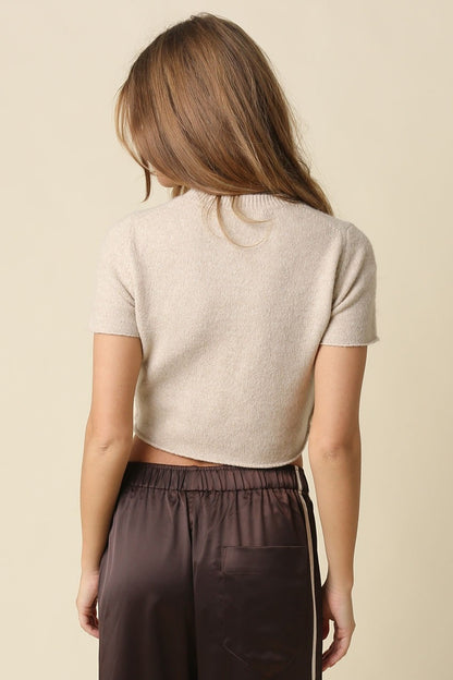 Feeling The Chill Sweater Top | Light Mocha