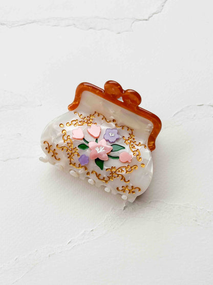 Floral Purse Hair Claw