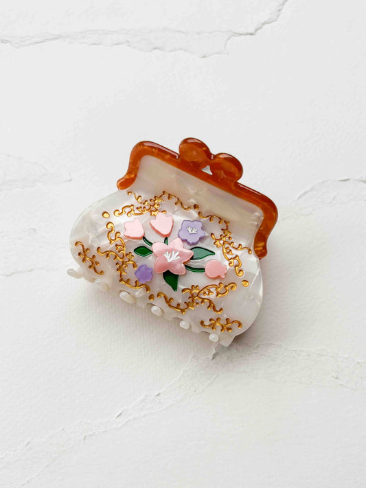Floral Purse Hair Claw