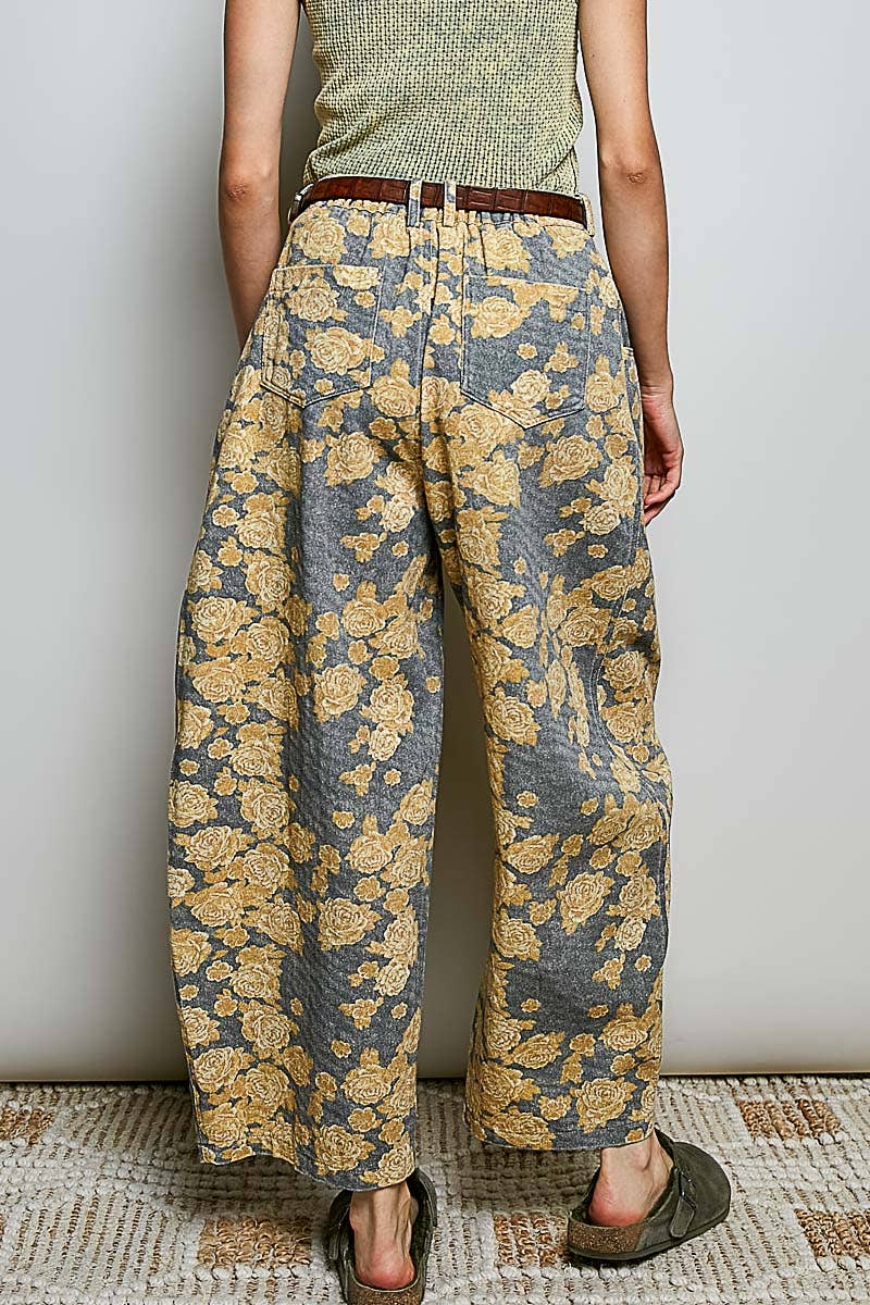 Patterned Wide Leg Pants | Black Floral