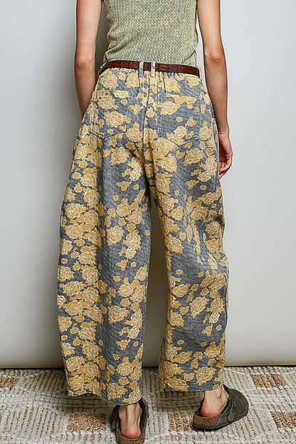 Patterned Wide Leg Pants | Black Floral