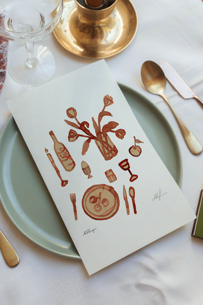 Tablescape Art Print | 8.5 x 11