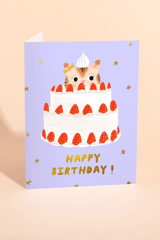 Kitty Cake Birthday Card