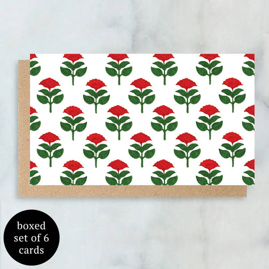 Holiday Block Print Mini Cards | Boxed Set of 6