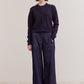 Cropped Stripe Button Front Cardigan | Midnight