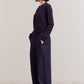 Cropped Stripe Button Front Cardigan | Midnight