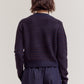 Cropped Stripe Button Front Cardigan | Midnight