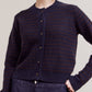 Cropped Stripe Button Front Cardigan | Midnight