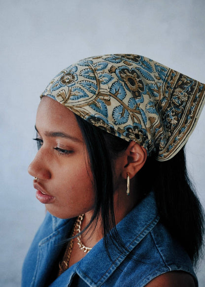 Kalamkari Cotton Bandana | Dusky Blooms