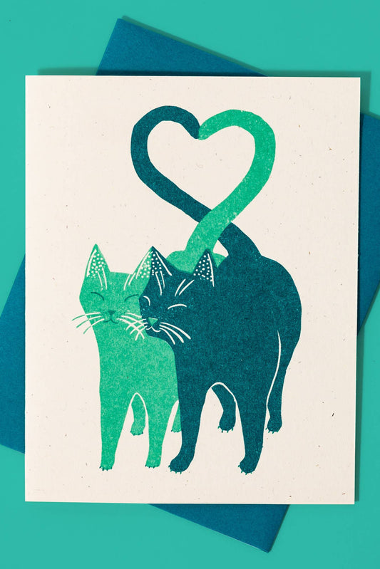 Love Cats Heart Card