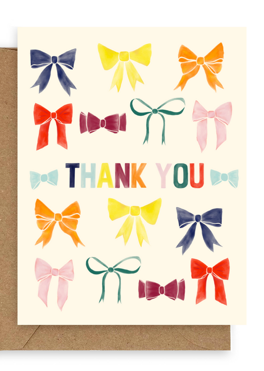 Rainbow Bows Thank You Card