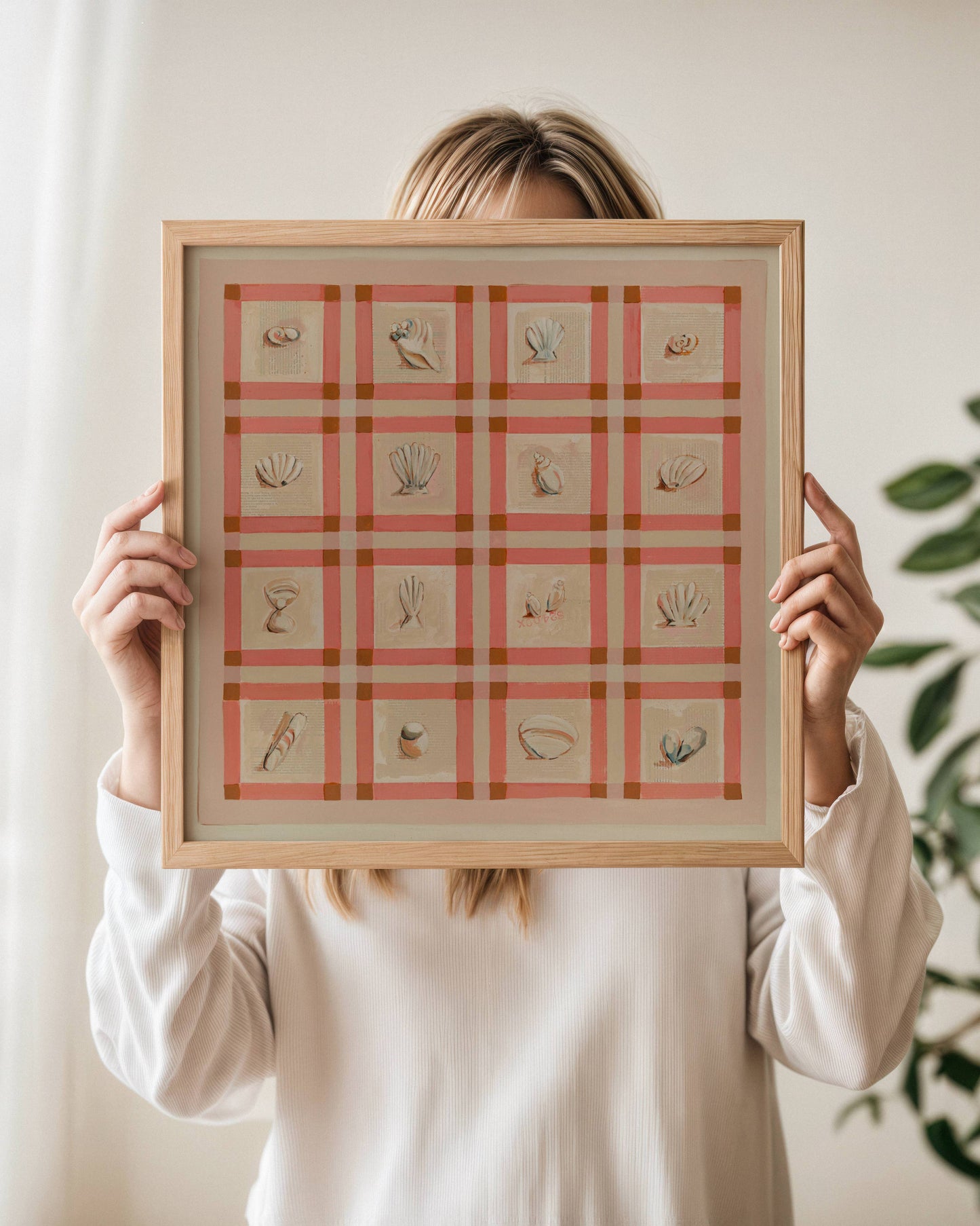 Pink Shell Art Print | 12 x 12