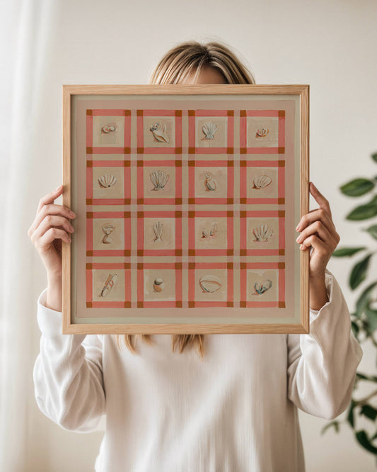 Pink Shell Art Print | 12 x 12