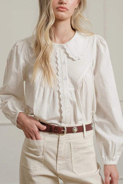 Sweet Heirloom Collared Blouse