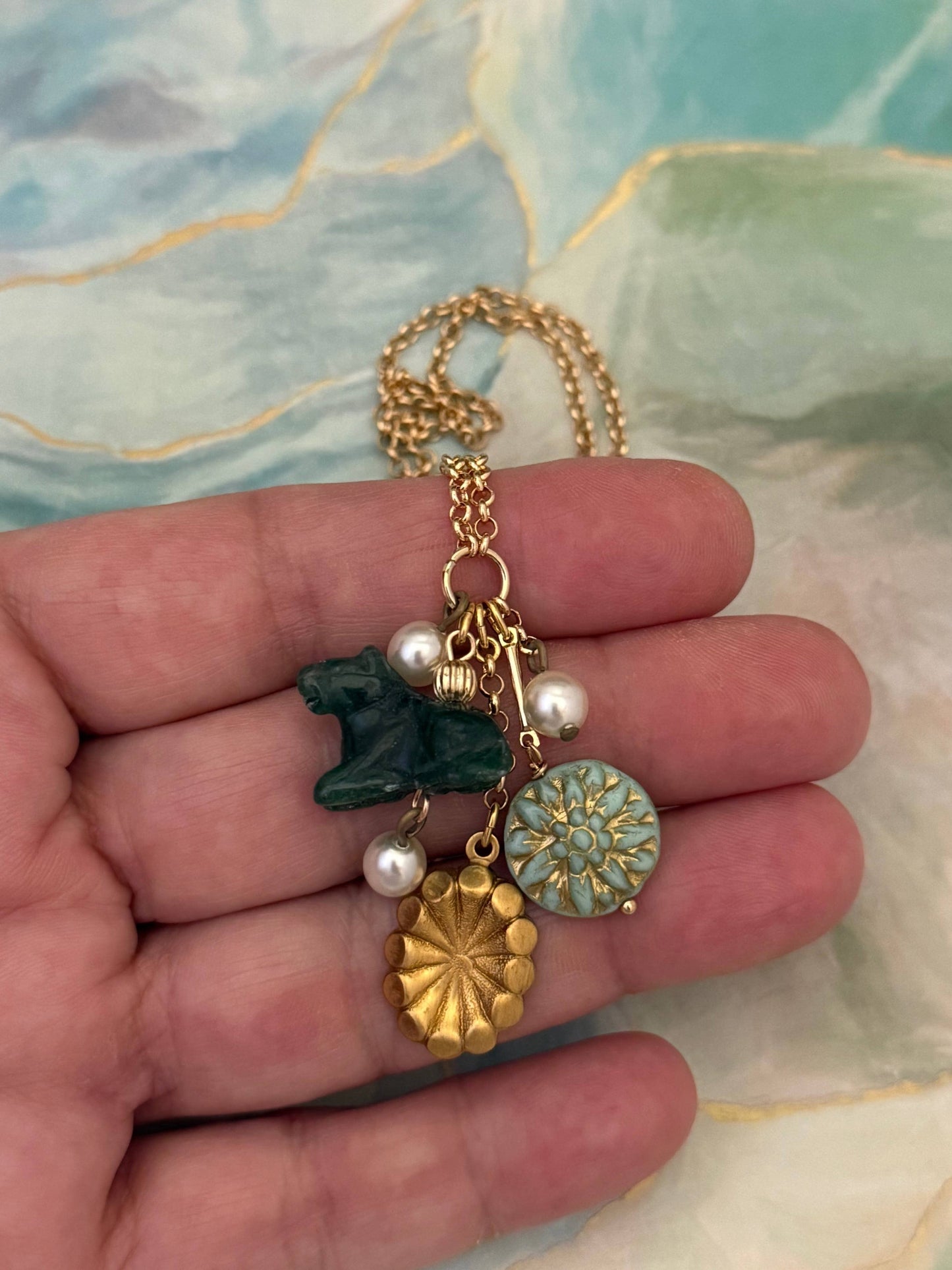 Elia Charm Cluster Necklace