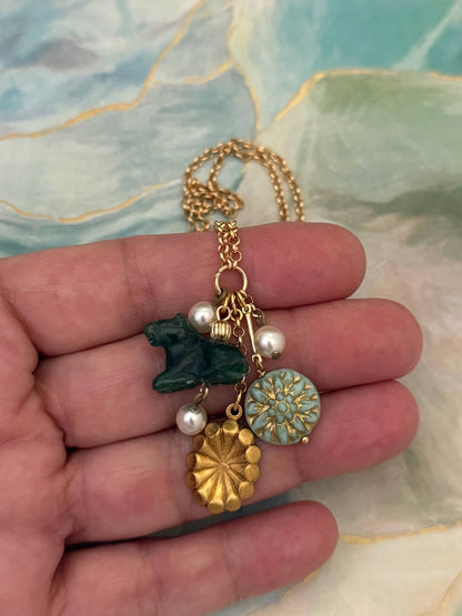 Elia Charm Cluster Necklace