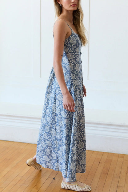 Blue Paisley Maxi Dress