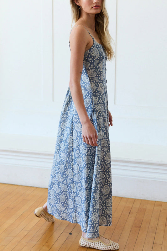 Blue Paisley Maxi Dress