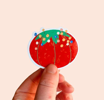 Red Pin Cushion Sticker