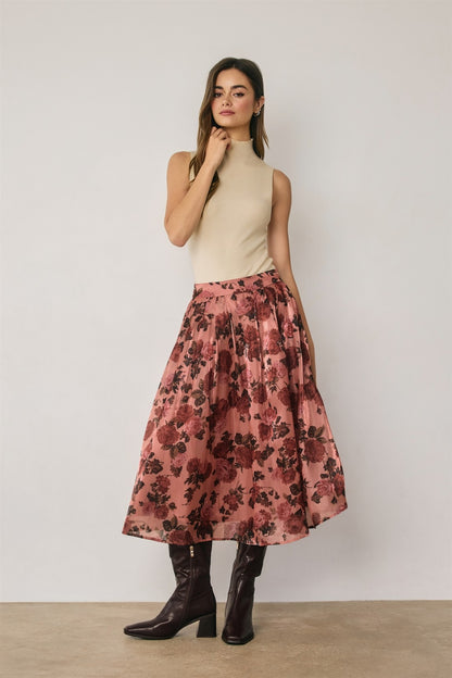 Autumn Rose Midi Skirt