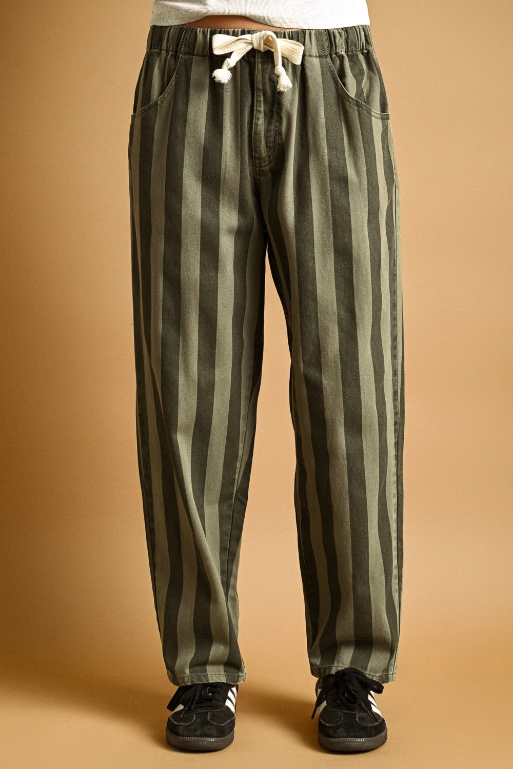 Summer Stripe Pants | Olive