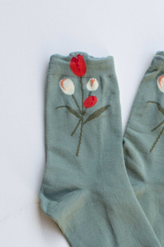 Tulip Bloom Socks | Sage