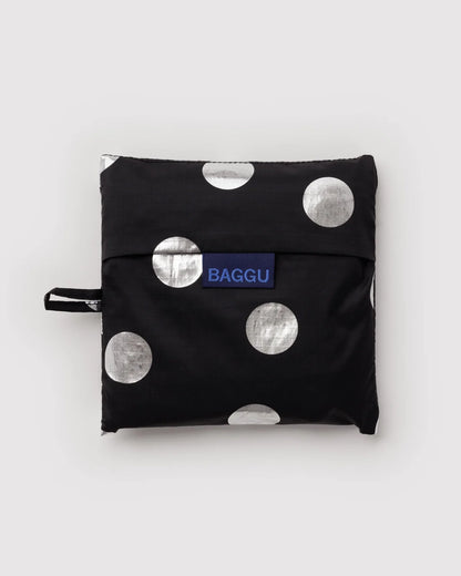 Big BAGGU | Silver Metallic Polka Dot