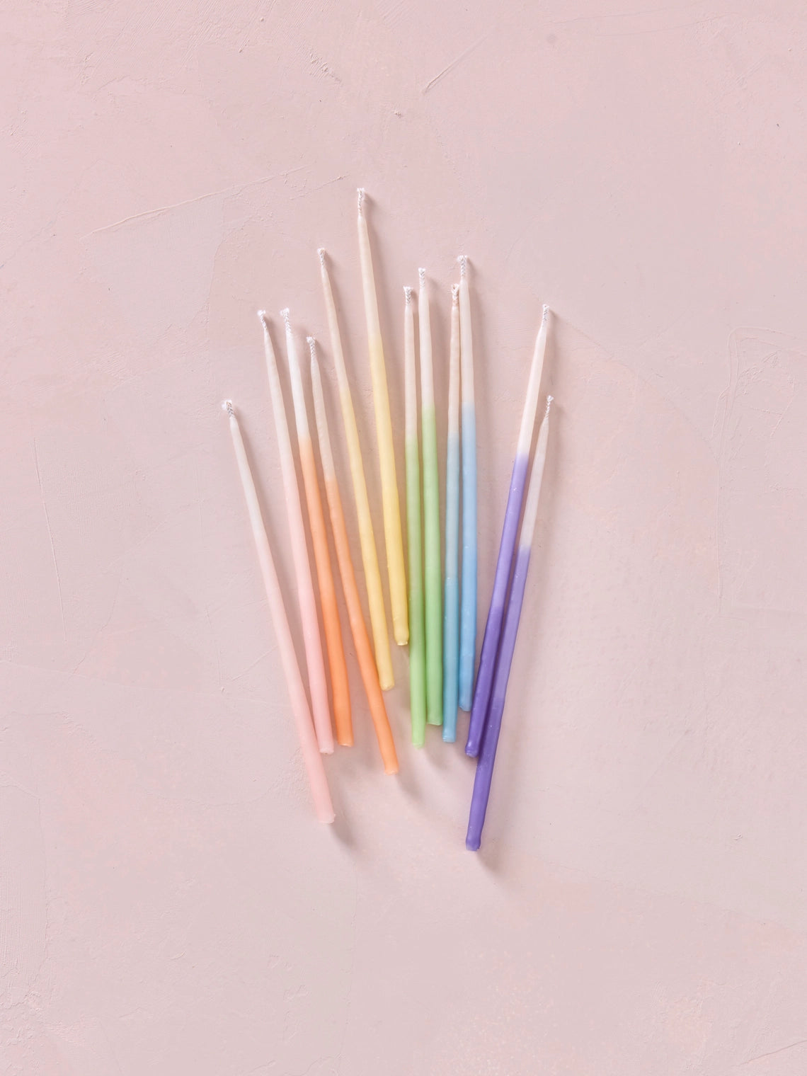 Tall Beeswax Birthday Candles | Rainbow Ombré