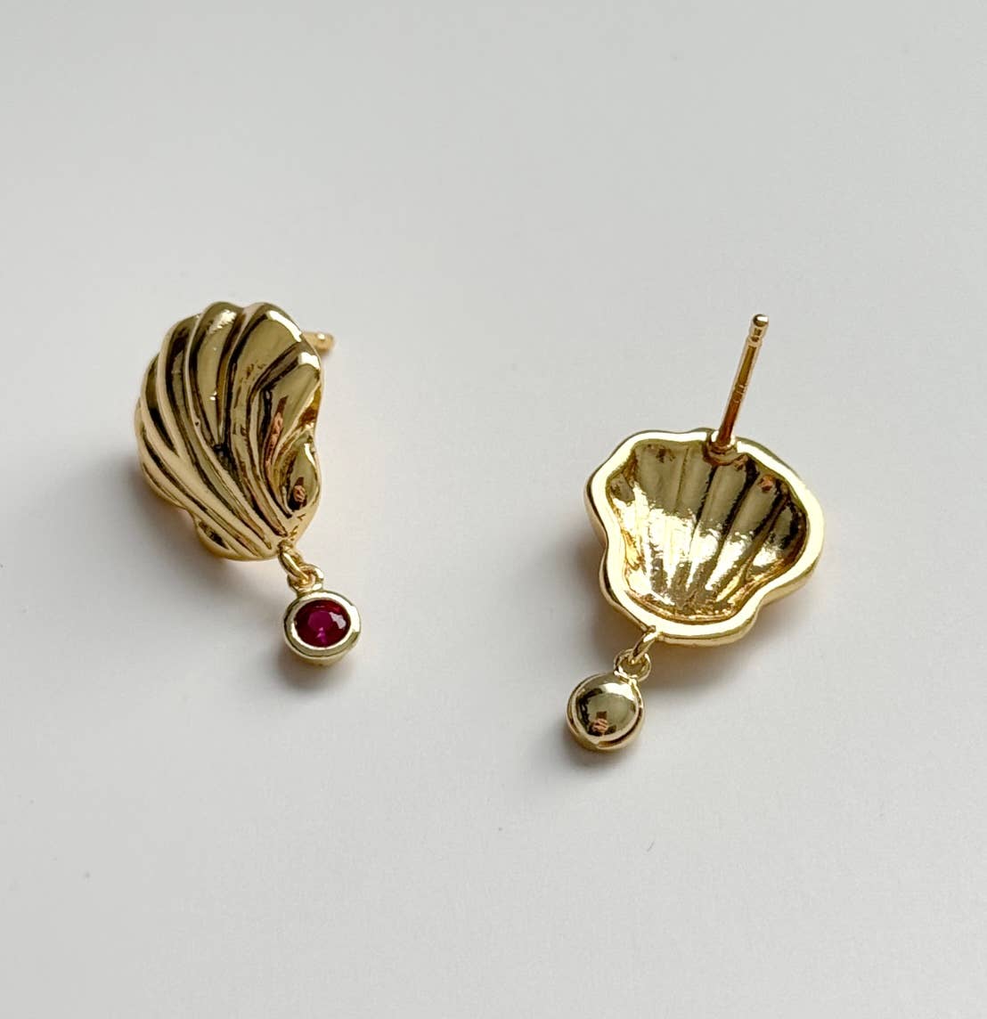 Golden Tide Earrings | Ruby CZ