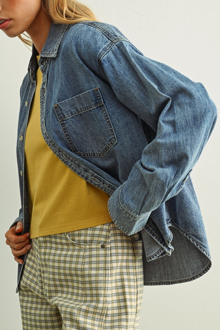 Moody Blue Denim Shacket