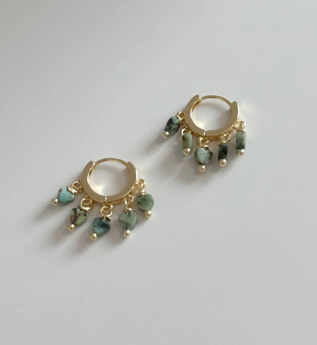 Blocky Heart Huggie Hoop Earrings