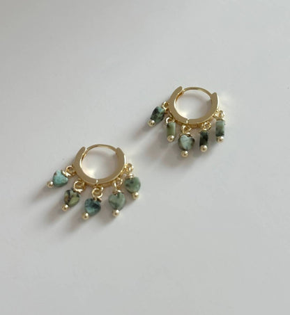 Blocky Heart Huggie Hoop Earrings