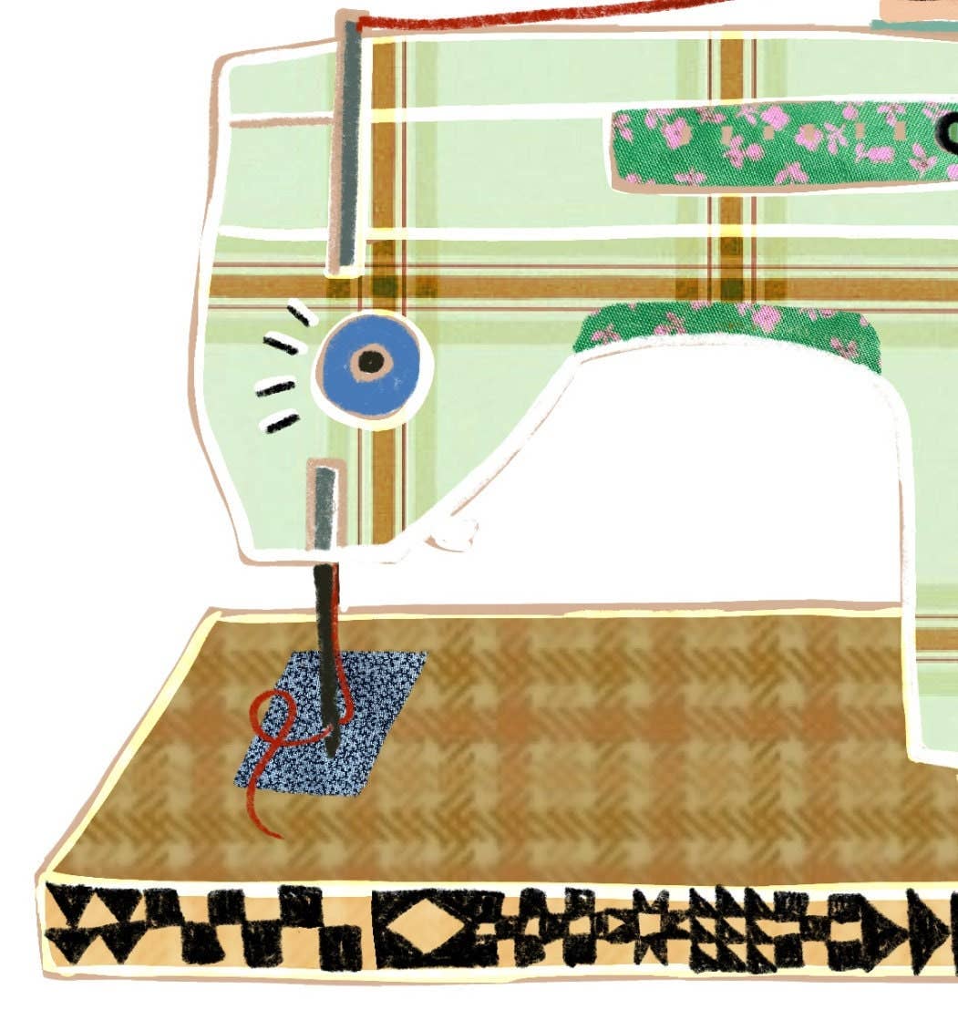 Retro Sewing Machine Sticker