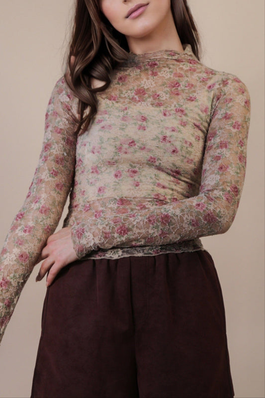 Fleur Lace Top | Beige