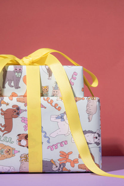 Birthday Cats Rolled Gift Wrap