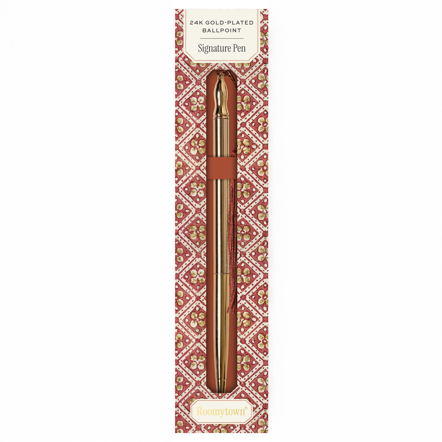 24k Gold Plated Ballpoint Pen | Rust Tassel
