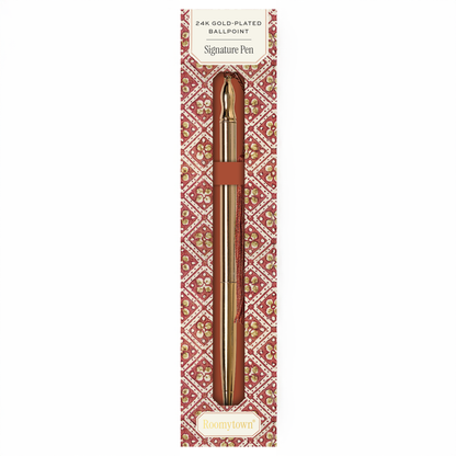 24k Gold Plated Ballpoint Pen | Rust Tassel