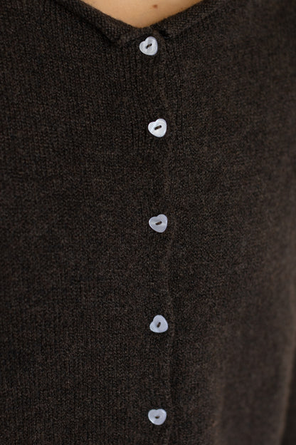Oversized Piper Cardigan + Heart Buttons | Beige