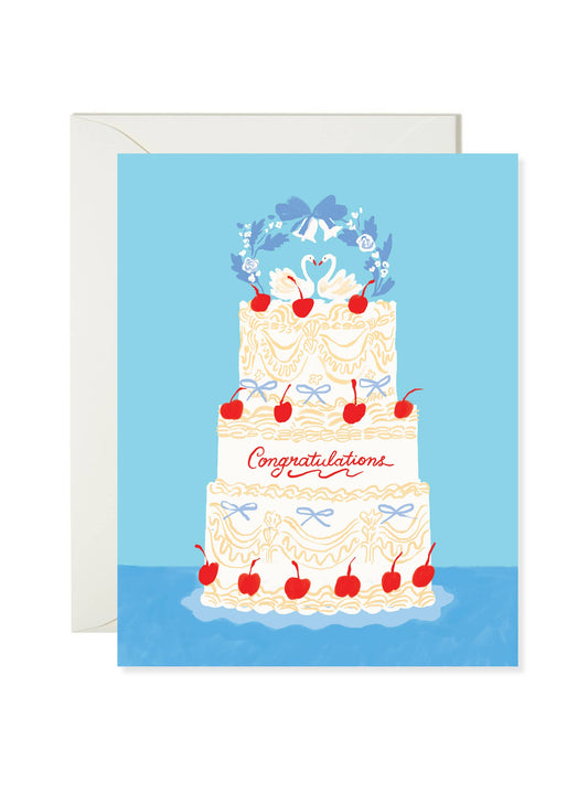 Swan Wedding Cake Card