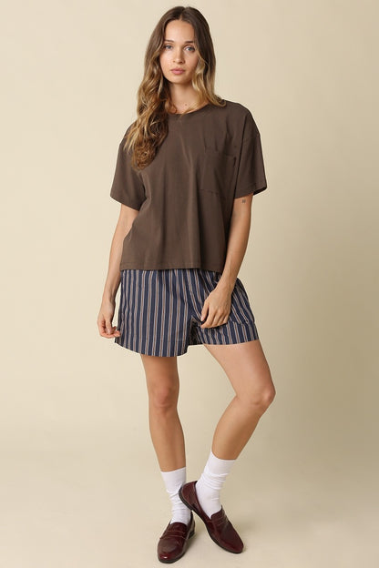 Breezy Relaxed Tee | Washed Brown