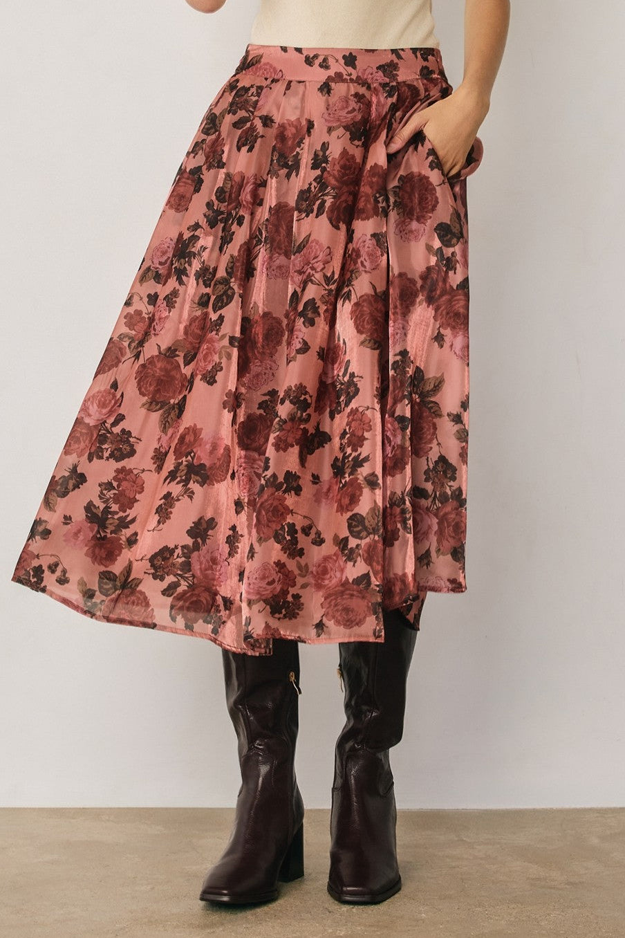 Autumn Rose Midi Skirt