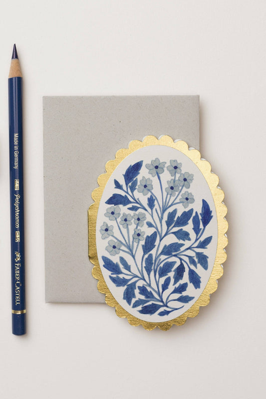 Blue Flora Mini Card