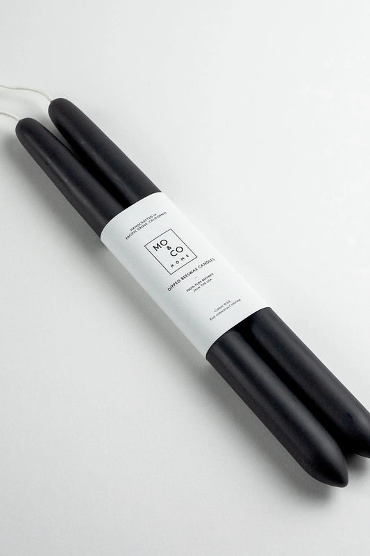 Beeswax Dipped Candles | Charcoal