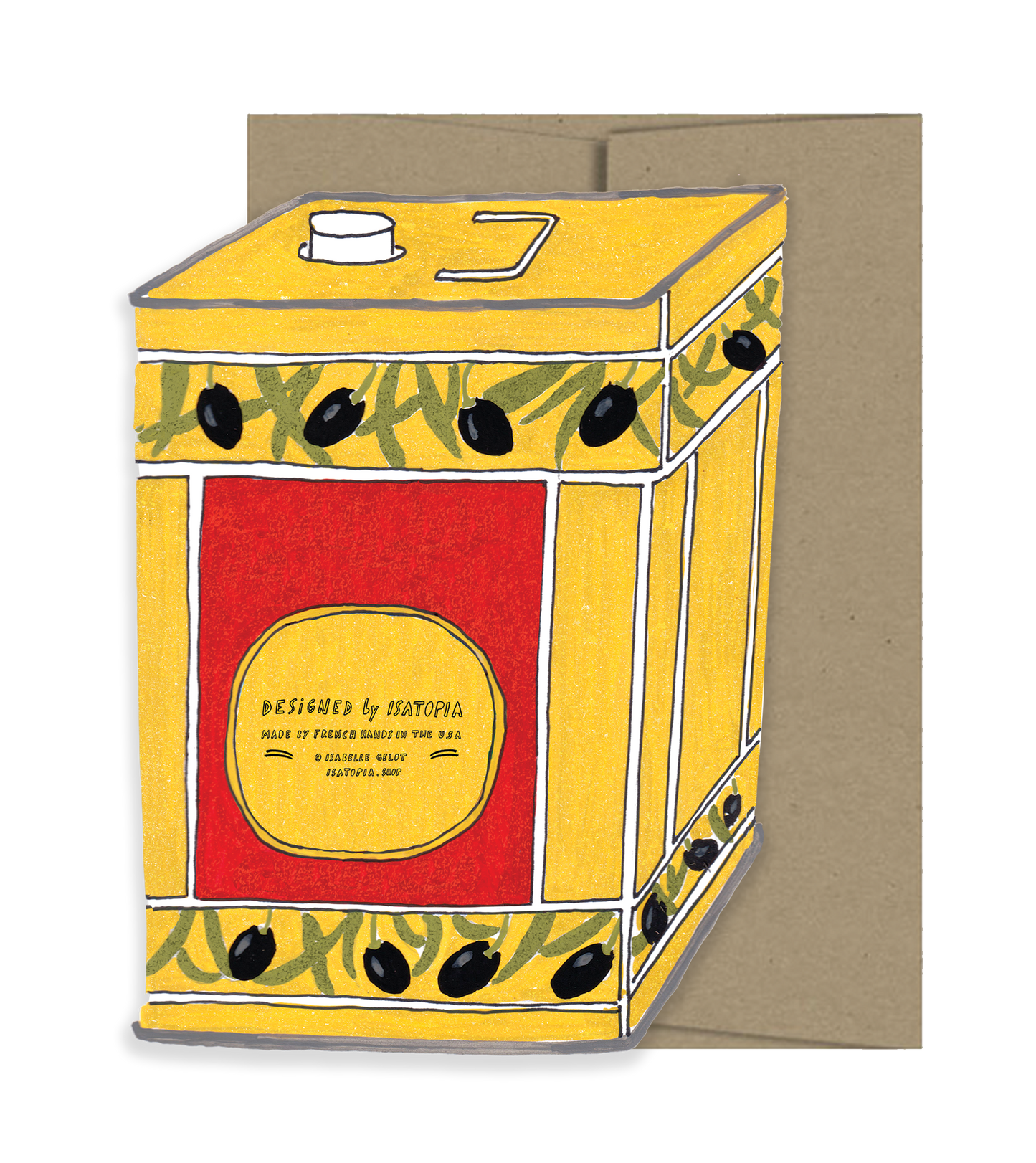 Olive Oil Die Cut Card