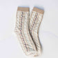Vintage Floral Stripe Socks | Mocha