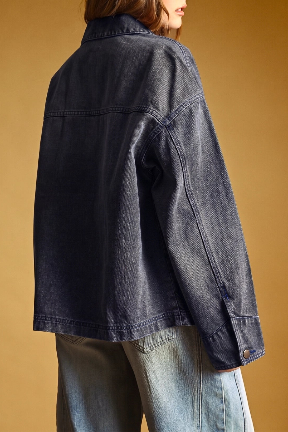Vintage Washed Shacket | Navy